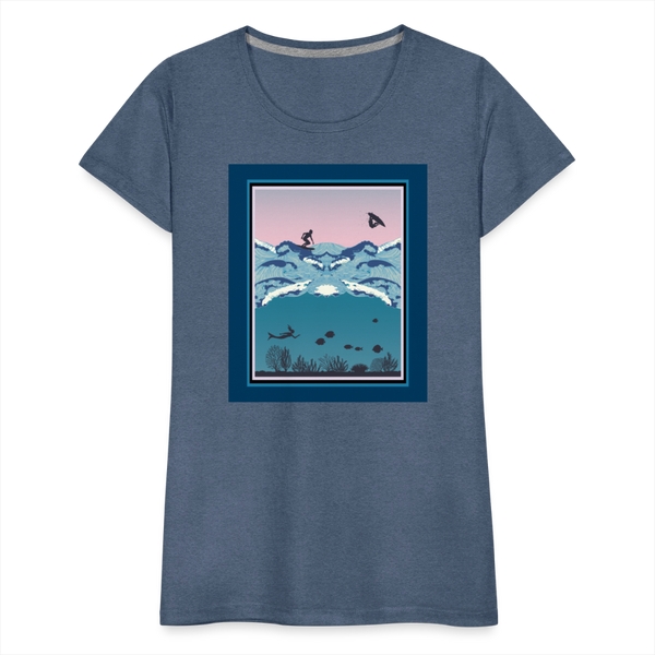 65 MCMLXV Women’s Ipanema Surf Premium T-Shirt - heather blue