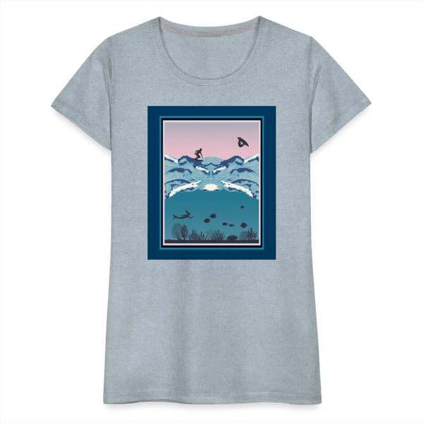 65 MCMLXV Women’s Ipanema Surf Premium T-Shirt - heather ice blue