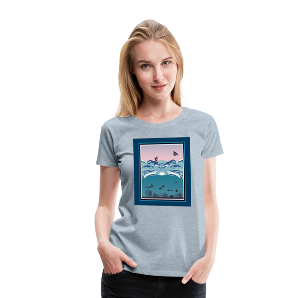 65 MCMLXV Women’s Ipanema Surf Premium T-Shirt - heather ice blue