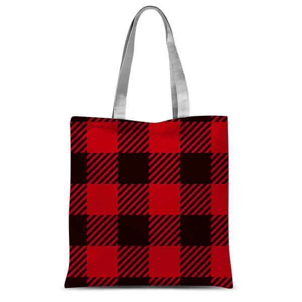 65 MCMLXV Red Buffalo Plaid Print Tote Bag