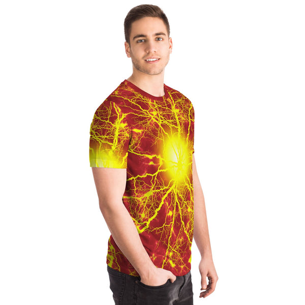 65 MCMLXV Unisex Cosplay Red Speedforce Golden Lightning Pattern T-shirt