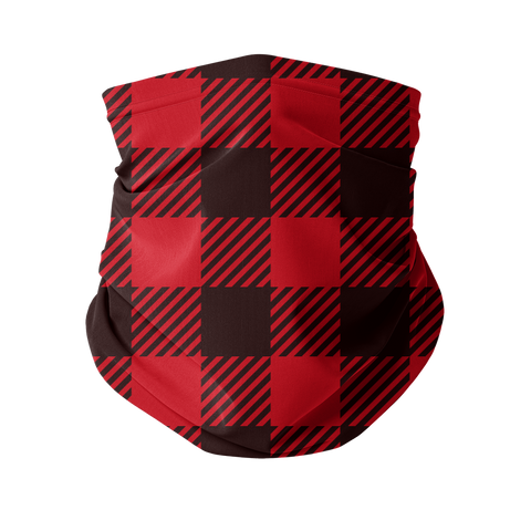 65 MCMLXV Red Buffalo Plaid Print Neck Gaiter Balaclava