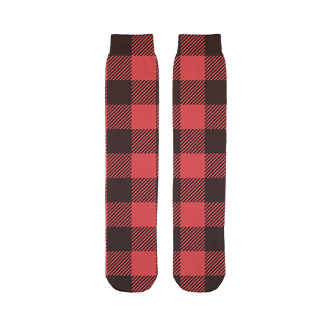 65 MCMLXV Unisex Red Buffalo Plaid Print Tube Socks