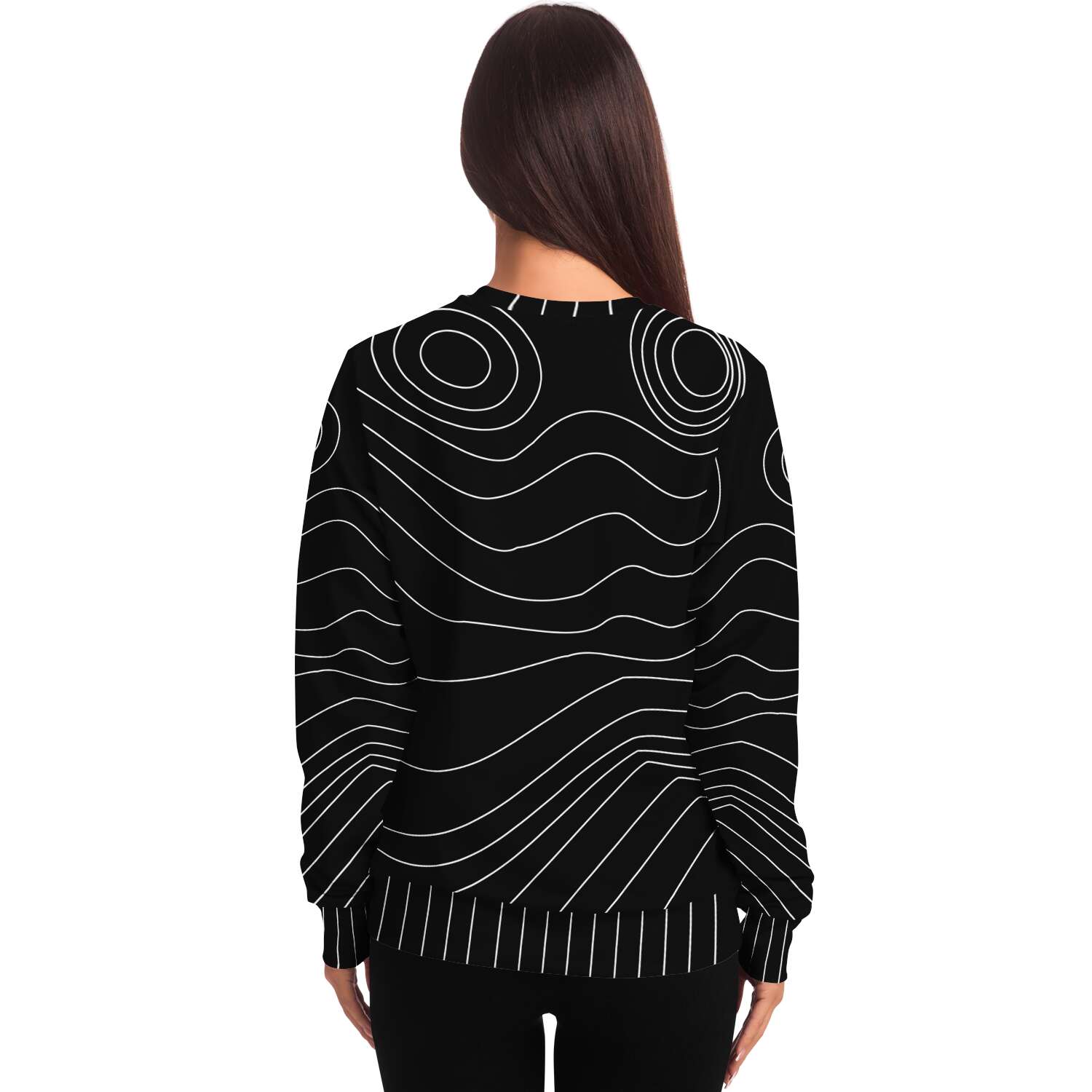 65 MCMLXV Unisex Black Digital Face Topography Print Sweatshirt