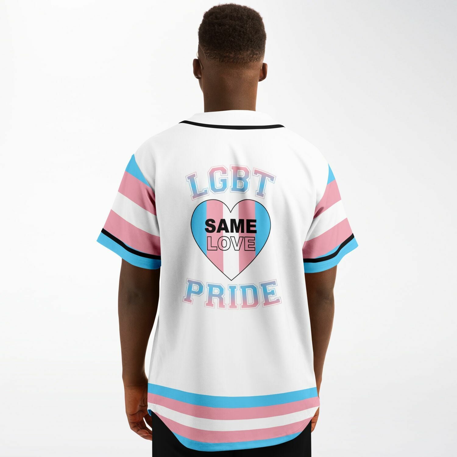 Transgender Pride Flag Pinstripe Baseball Jersey – Outfitized