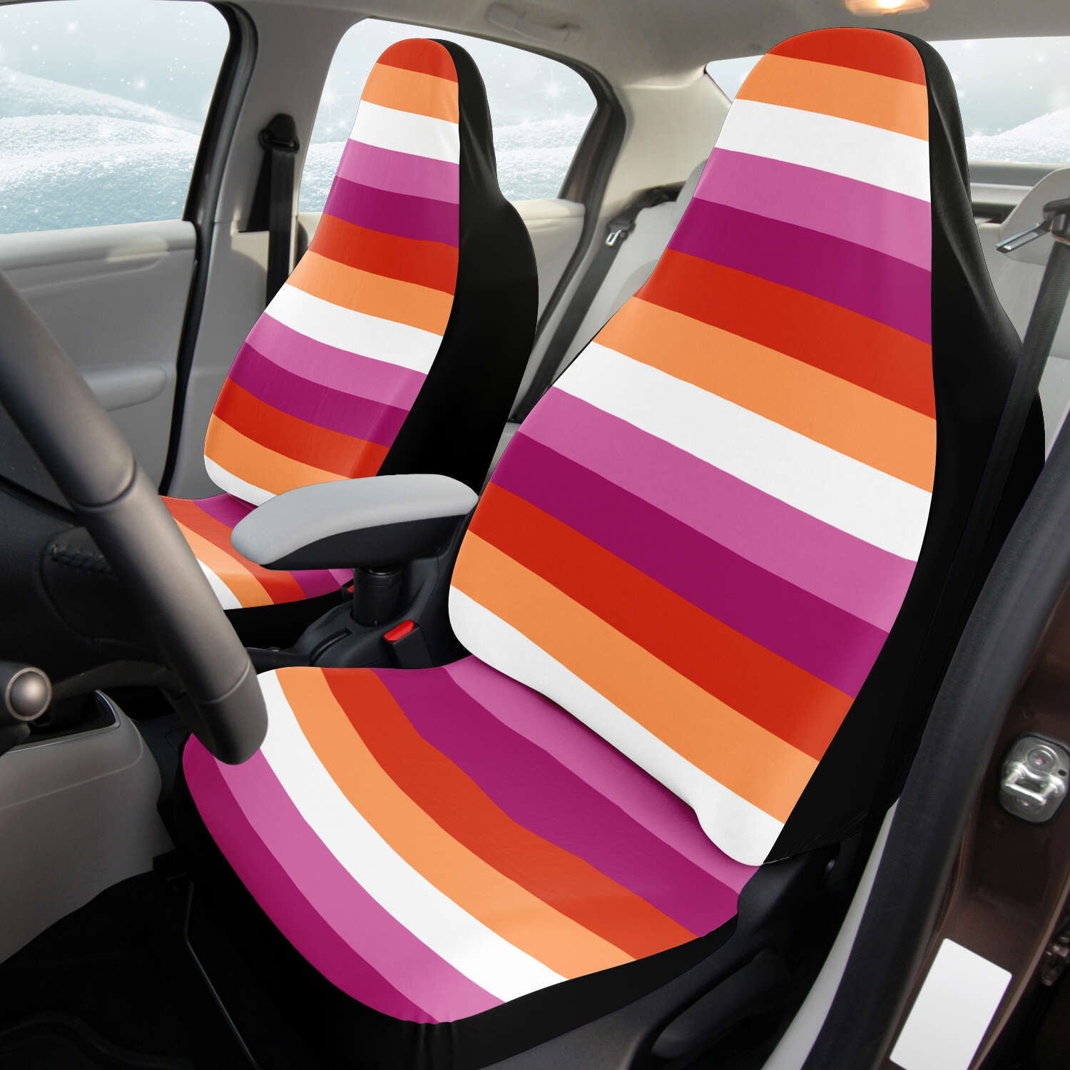 Colorful Pride Flag Jacksonville Jaguars Car Seat Covers