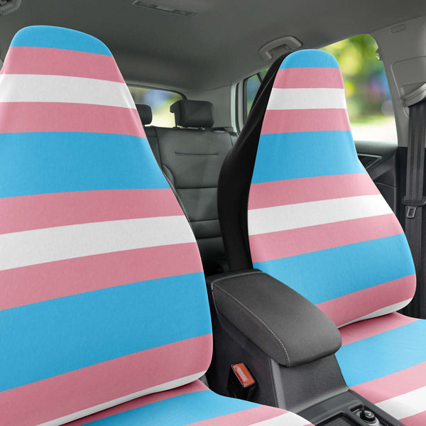 Car Seat Cover - AOP - 65 MCMLXV LGBT Transgender Pride Flag Print Car Seat Cover