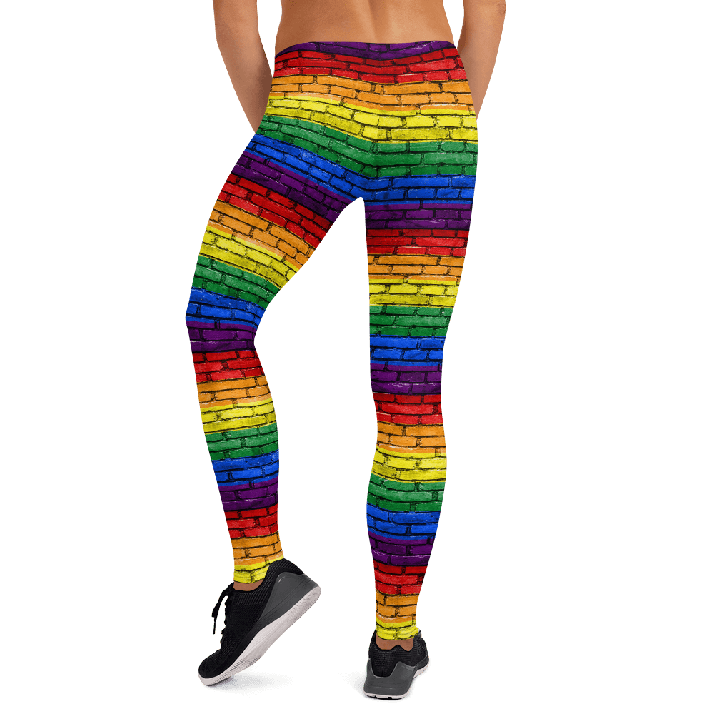 Rainbow Pride Flash Blue Leopard Print Leggings
