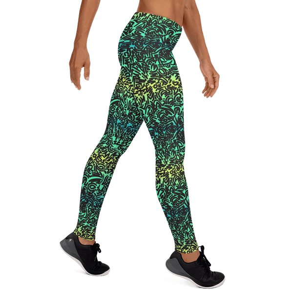 65 MCMLXV Women's Ombre Squiggles Print Leggings-Leggings-65mcmlxv