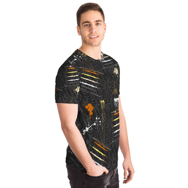 T-shirt - 65 MCMLXV Men's LGBT Bear Pride Flag Scratches And Splatter Fur Print T-Shirt