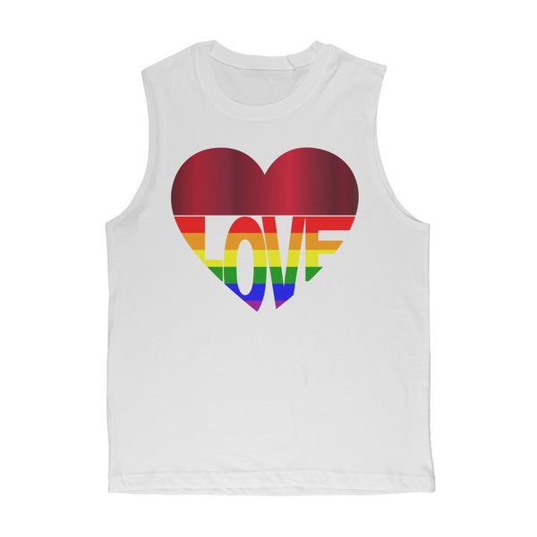 T-shirt - 65 MCMLXV Unisex LGBT Rainbow Flag Love Heart Muscle Top