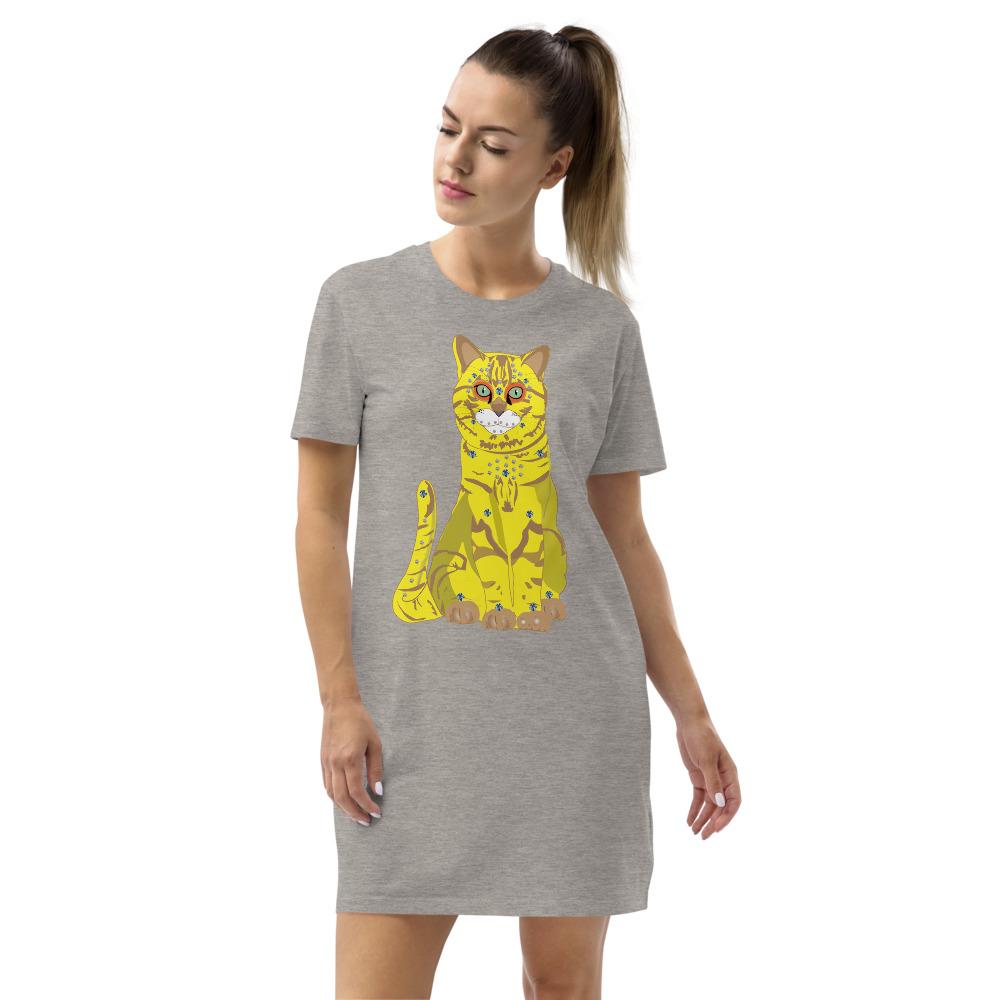 Mondrian Hipster Dress, Mod Cat, Retro Women's Modern T-Shirt Dress -  7361687847067