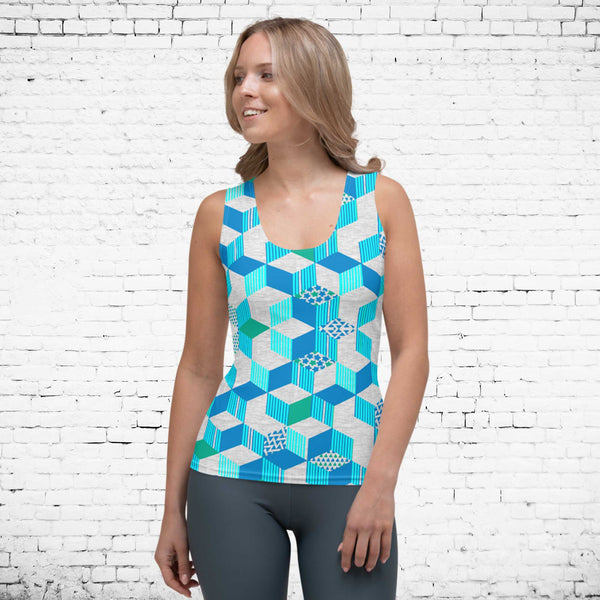 65 MCMLXV Women's 3-D Geometric Blocks Tank Top-Tank Top-65mcmlxv