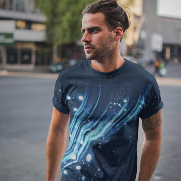 65 MCMLXV Men's Galactic Grid Print T-shirt-Tee Shirt-65mcmlxv