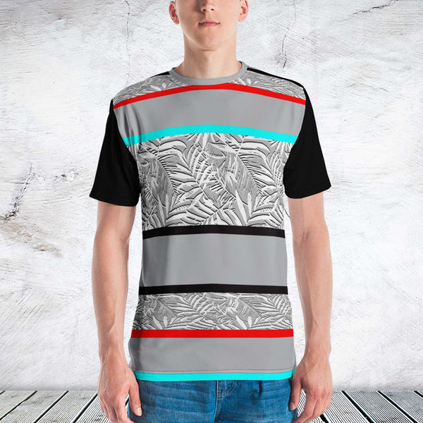 65 MCMLXV Men's Tropical Stripe Print T-Shirt-Tee Shirt-65mcmlxv