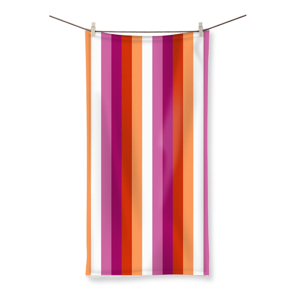 Gay Pride #2 - BEACH TOWEL Rainbow Flag Retro Tiger Stripes Pool Cruise Gift